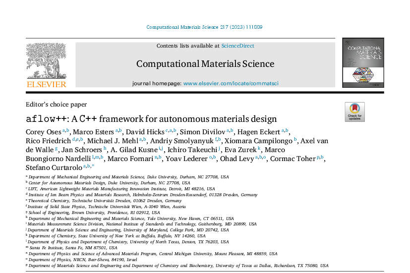 aflow++: a C++ framework for autonomous materials design